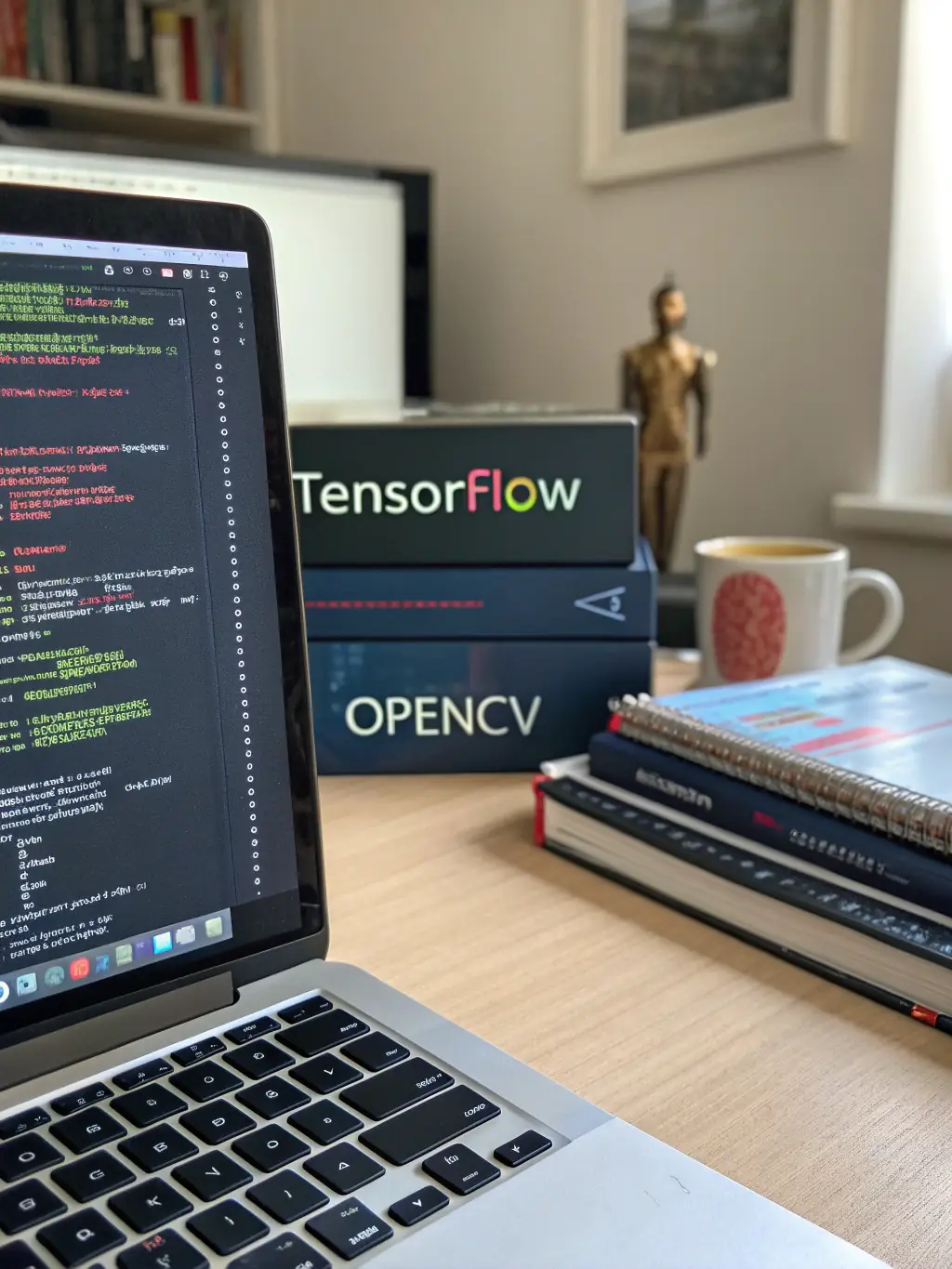 An image of a Python script running in a terminal window, with data visualizations displayed on a separate monitor, symbolizing data science.